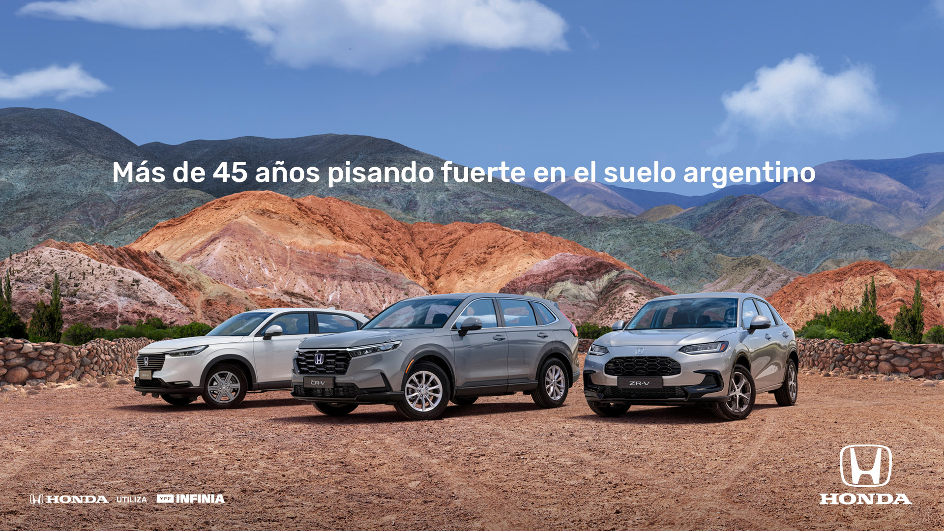 Gama Honda HR-V, CR-V y ZR-V en la Quebrada de Humahuaca, Jujuy — más de 45 años pisando fuerte en el suelo argentino
